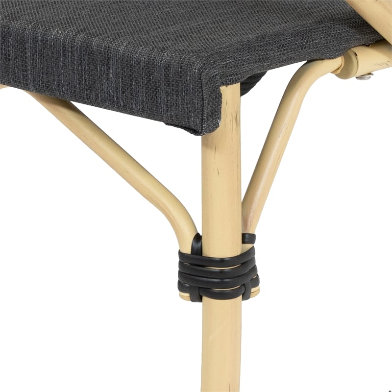 Furniture of America Borda Aluminum Patio Arm Chair in Dark Gray (Set of 2)