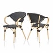 Furniture of America Borda Aluminum Patio Arm Chair in Dark Gray (Set of 2)