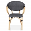 Furniture of America Borda Aluminum Patio Arm Chair in Dark Gray (Set of 2)