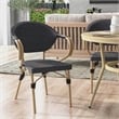Furniture of America Borda Aluminum Patio Arm Chair in Dark Gray (Set of 2)