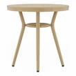 Furniture of America Devey Aluminum Round Patio Side Table in Natural Tone