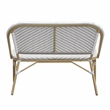 Furniture of America Devey Modern Aluminum Patio Loveseat Bench in Gray
