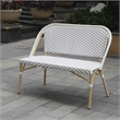 Furniture of America Devey Modern Aluminum Patio Loveseat Bench in Gray