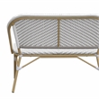 Furniture of America Devey Modern Aluminum Patio Loveseat Bench in Gray