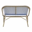 Furniture of America Devey PE Wicker/Aluminum Patio Loveseat Bench Navy/Natural