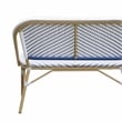Furniture of America Devey PE Wicker/Aluminum Patio Loveseat Bench Navy/Natural
