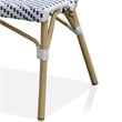 Furniture of America Devey PE Wicker/Aluminum Patio Loveseat Bench Navy/Natural