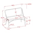 Furniture of America Devey PE Wicker/Aluminum Patio Loveseat Bench Navy/Natural