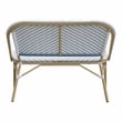 Furniture of America Devey Modern Aluminum Patio Loveseat Bench in Blue