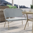 Furniture of America Devey Modern Aluminum Patio Loveseat Bench in Blue