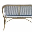 Furniture of America Devey Modern Aluminum Patio Loveseat Bench in Blue