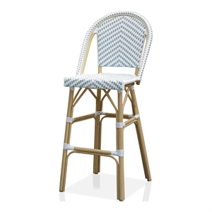 furniture of america devey modern aluminum patio bar chairs (set of 2)