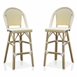 Furniture of America Devey Modern Aluminum Patio Bar Chairs in Yellow (Set of 2)