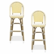 Furniture of America Devey Modern Aluminum Patio Bar Chairs in Yellow (Set of 2)