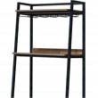 Furniture of America Bimme Rustic Metal 4-Shelf Wine Cabinet in Oak and Black