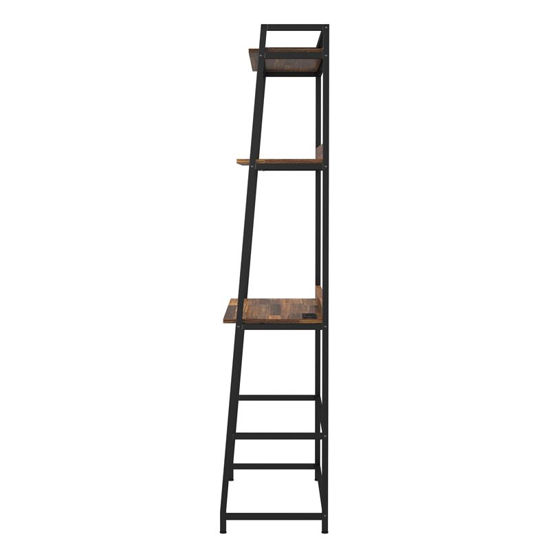 Furniture of America Mistos Transitional Metal Writing Desk with USB in Brown