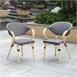Borda Transitional 3-Piece Natural Metal Bistro Table and Chair Set