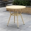 Borda Transitional 3-Piece Natural Metal Bistro Table and Chair Set