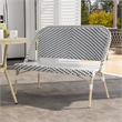 Furniture of America Devey Modern Aluminum Patio Loveseat Bench in Black
