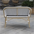 Furniture of America Devey Modern Aluminum Patio Loveseat Bench in Black