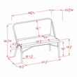 Furniture of America Devey Modern Aluminum Patio Loveseat Bench in Black