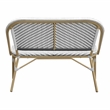 Furniture of America Devey Modern Aluminum Patio Loveseat Bench in Black