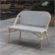Furniture of America Devey Modern Aluminum Patio Loveseat Bench in Black