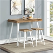 Furniture of America Melba Wood 3-Piece Counter Height Table Set in Oak