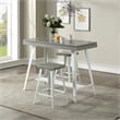 Furniture of America Melba Wood 3-Piece Counter Height Table Set in Gray