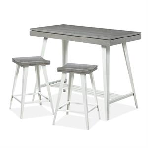 Furniture of America Melba Wood 3-Piece Counter Height Table Set in Gray