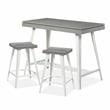 Furniture of America Melba Wood 3-Piece Counter Height Table Set in Gray