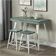 Furniture of America Melba Wood 3-Piece Counter Height Table Set in Green