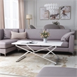 Furniture of America Mergo Wood Rectangular Coffee Table in Chrome and White
