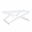 Furniture of America Mergo Wood Rectangular Coffee Table in Chrome and White