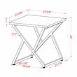 Furniture of America Mergo Wood Square End Table in Chrome and White