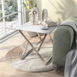 Furniture of America Mergo Wood Square End Table in Chrome and White