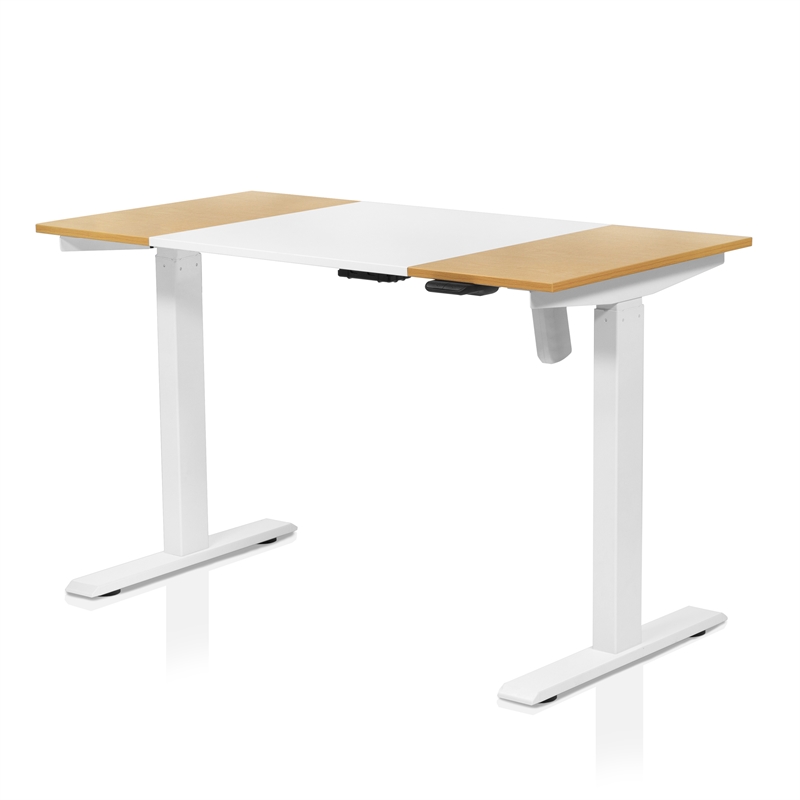 Quade Modern 2-Piece White Metal Adjustable Desk and Chair Home Office Set