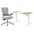 Quade Modern 2-Piece White Metal Adjustable Desk and Chair Home Office Set