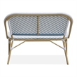 Devey Transitional 2-Piece Metal Patio Blue Loveseat and Bistro Table Set
