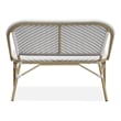 Devey Transitional 2-Piece Patio Metal Gray Loveseat and Bistro Table Set