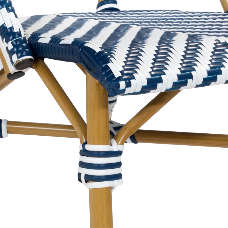 Furniture of America Acti Modern Aluminum Patio Dining Chair in Blue