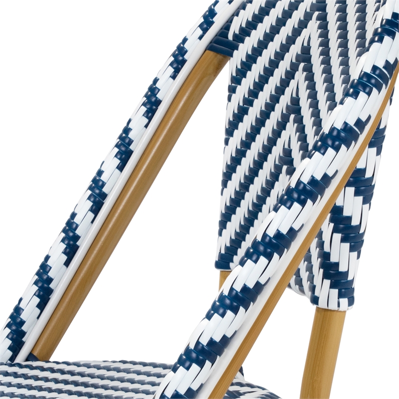 Furniture of America Acti Modern Aluminum Patio Dining Chair in Blue