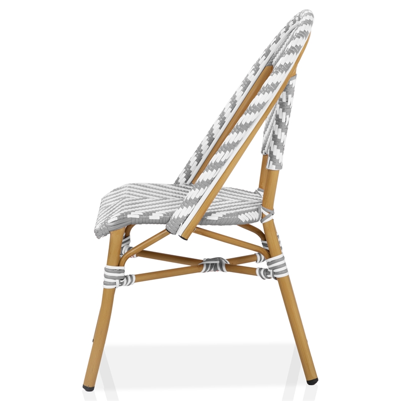 Furniture of America Acti Modern Aluminum Patio Dining Chair in Gray