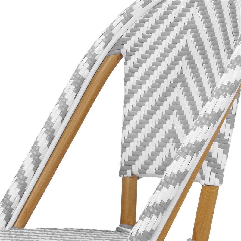 Furniture of America Acti Modern Aluminum Patio Dining Chair in Gray