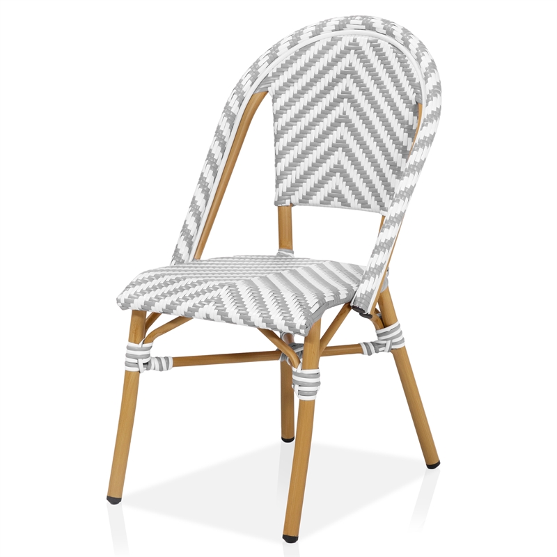 Furniture of America Acti Modern Aluminum Patio Dining Chair in Gray