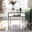Furniture of America Mexller Metal 1-Shelf End Table in Silver (Set of 2)