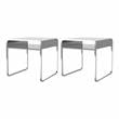 Furniture of America Mexller Metal 1-Shelf End Table in Silver (Set of 2)