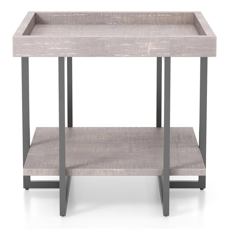 Furniture of America Humere Wood 1-Shelf End Table in Antique Gray (Set of 2)