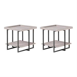 Furniture of America Humere Wood 1-Shelf End Table in Antique Gray (Set of 2)