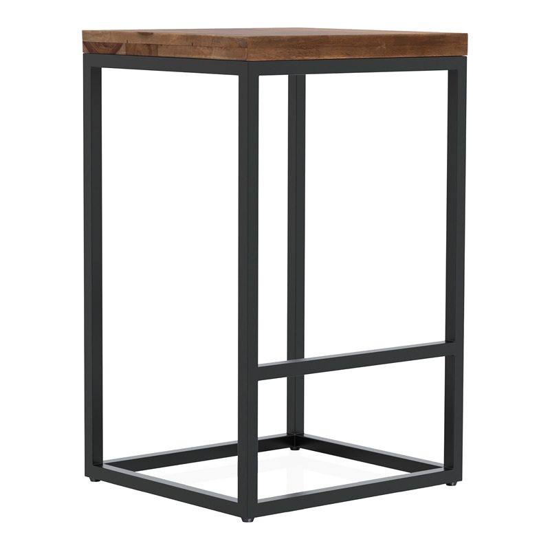 Furniture of America Druze Metal Square Barstool in Golden Brown (Set of 2)